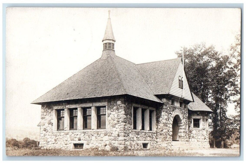 1913 School House View Haverhill Massachusetts MA RPPC Photo Posted Postcard