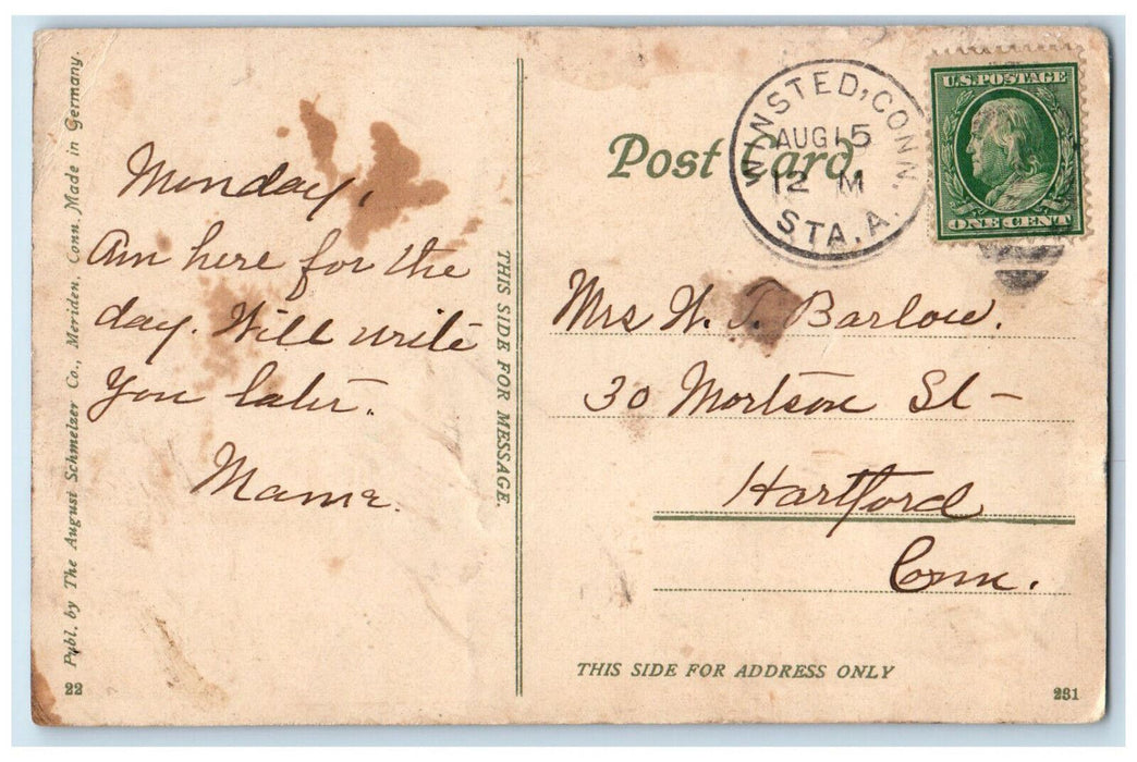 c1910 Boat Landing Highland Lake Winsted Connecticut CT Posted Postcard