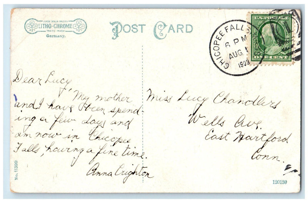 1909 Scene in Forest Park Springfield Massachusetts MA Antique Postcard