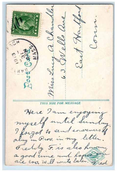 1913 Nantasket Beach Nantasket Massachusetts MA Antique Posted Postcard