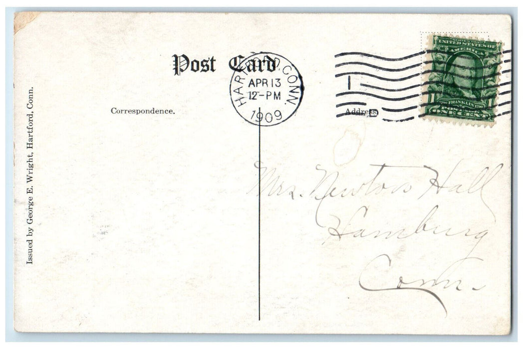 1909 Temorary Wooden Bridge Between Hartford & East Hartford CT Posted Postcard