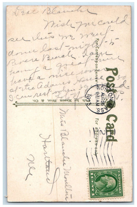 1913 Bathers at Revere Beach Massachusetts MA Antique Posted Postcard