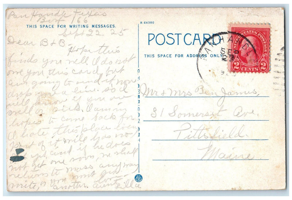 1925 First Baptist Church Amarillo Texas TX Vintage Posted Postcard