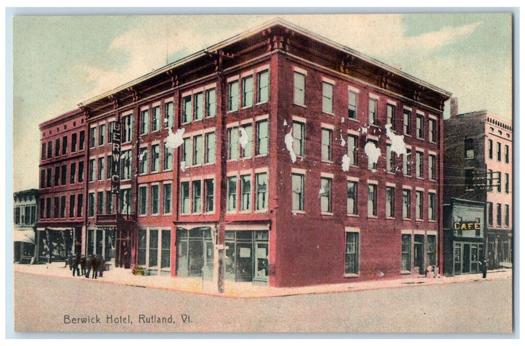 c1910 Berwick Hotel Rutland Vermont VT Antique Carbine's Book Store Postcard