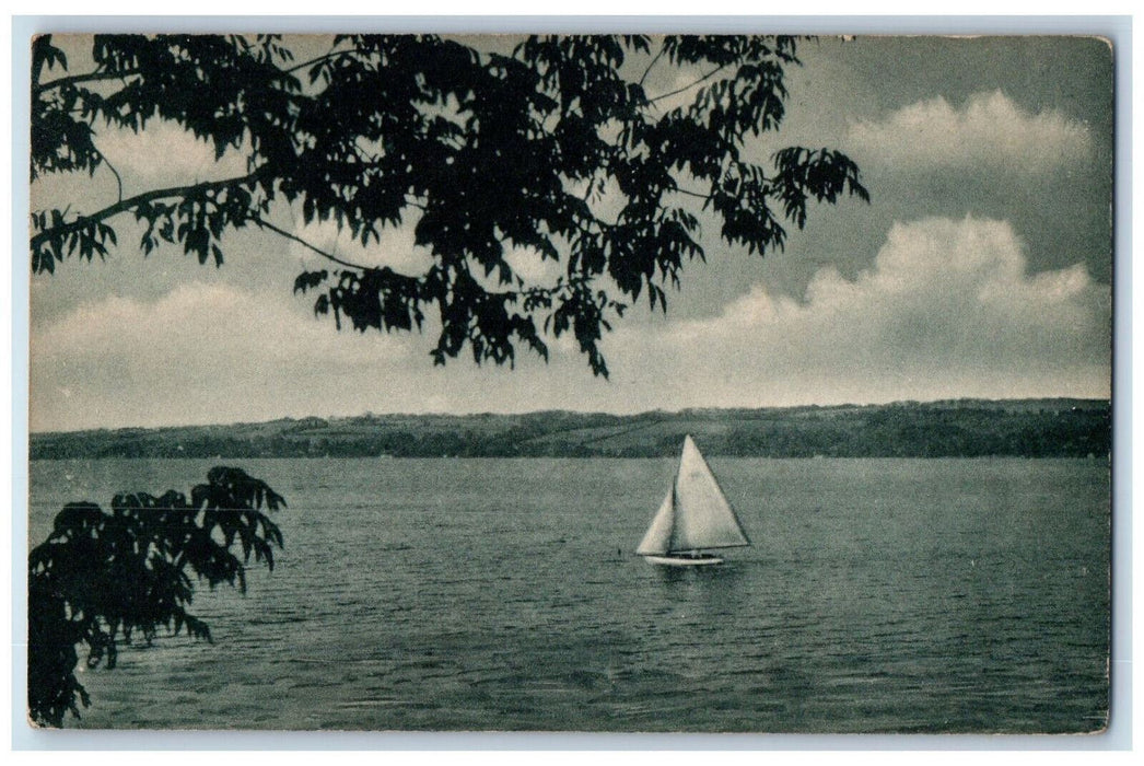 1954 Sailboat Christian and Missionary Alliance Camp Grounds Rome NY Postcard