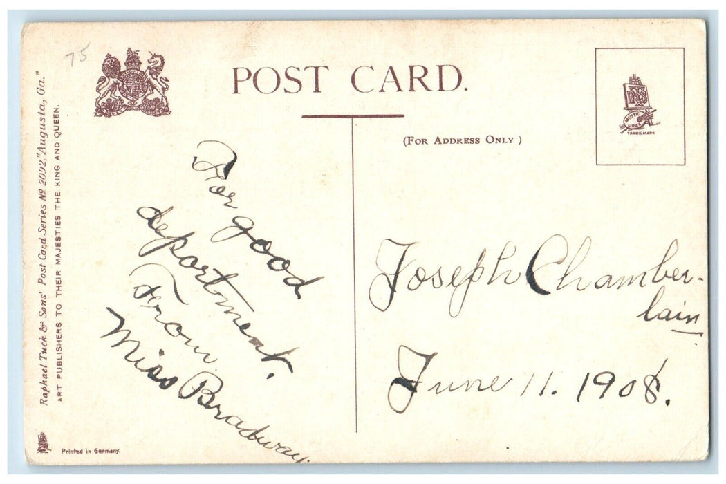 c1910's Lake View Park Canoeing Augusta Georgia GA Tuck's Antique Postcard