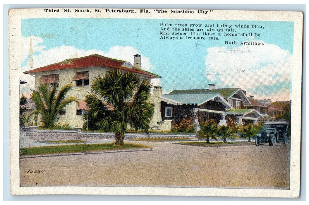 1932 Third Street South The Sunshine City St. Petersburg Florida FL Postcard