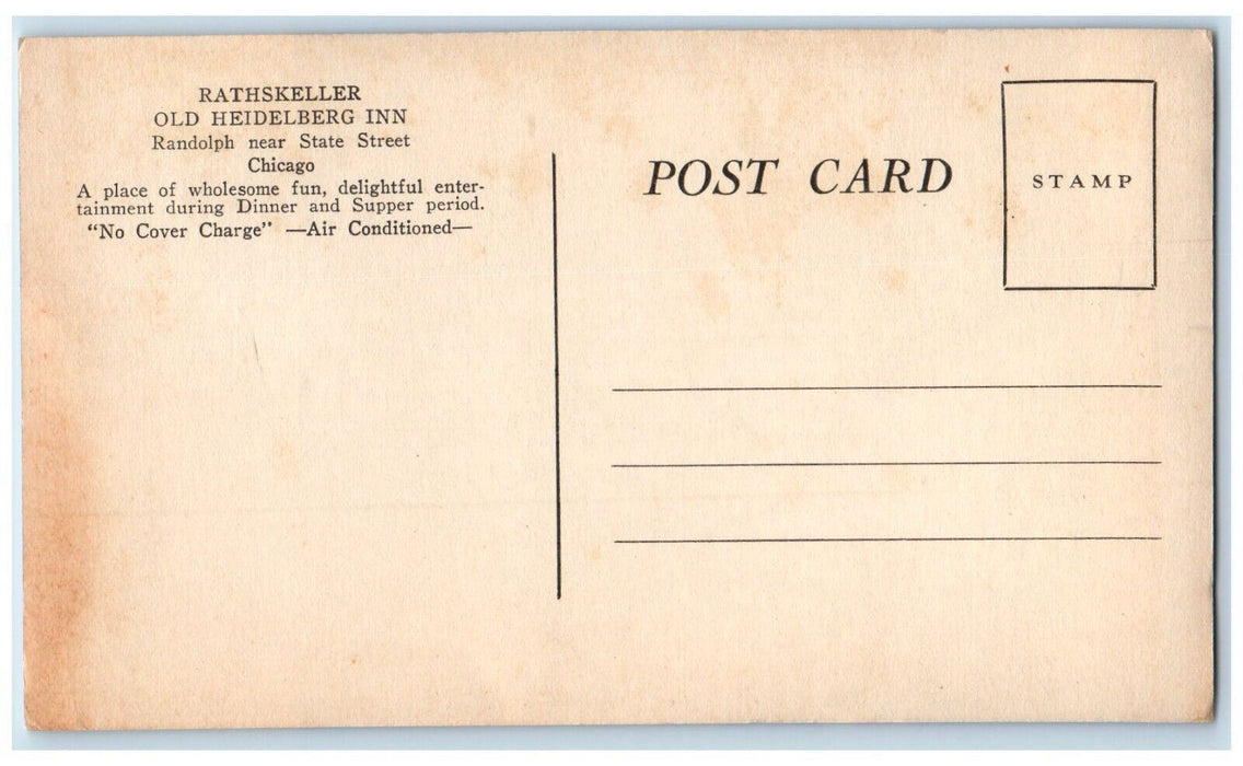 c1950's Rathskeller Old Heidelberg Inn Chicago Illinois IL Postcard
