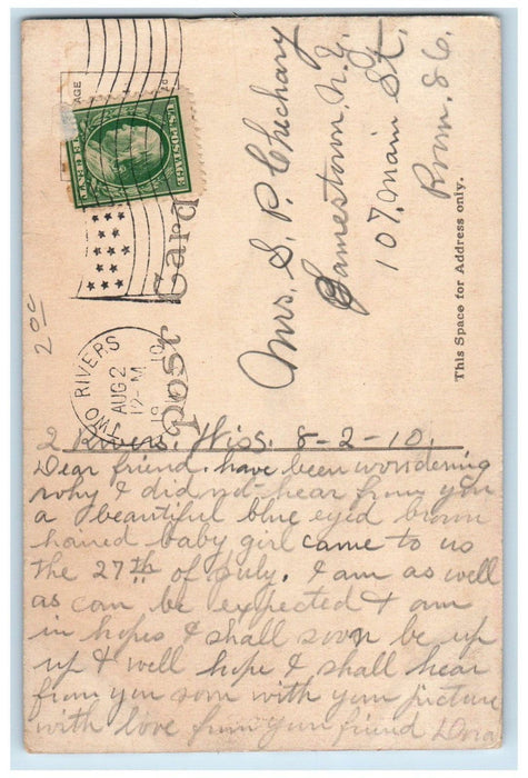 1910 The Public High School Cannon At Two Rivers Wisconsin WI Antique Postcard