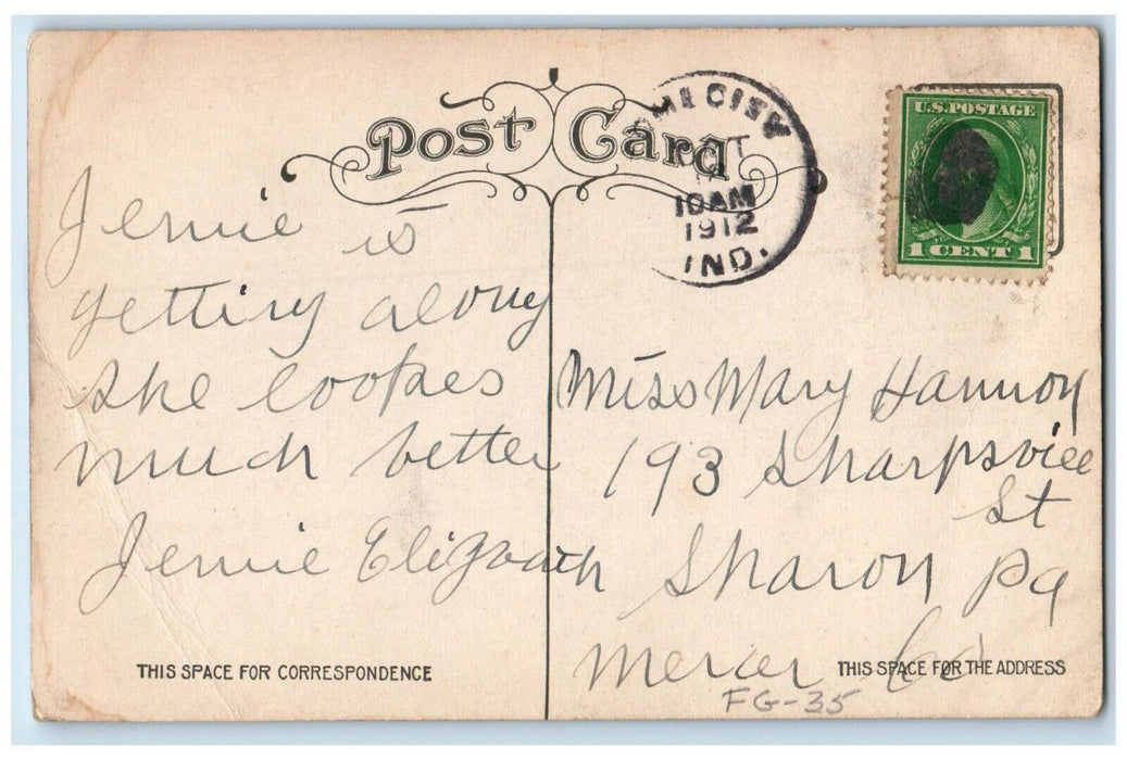 1912 View Of South Shore Mainland Rome City Indiana IN Posted Antique Postcard