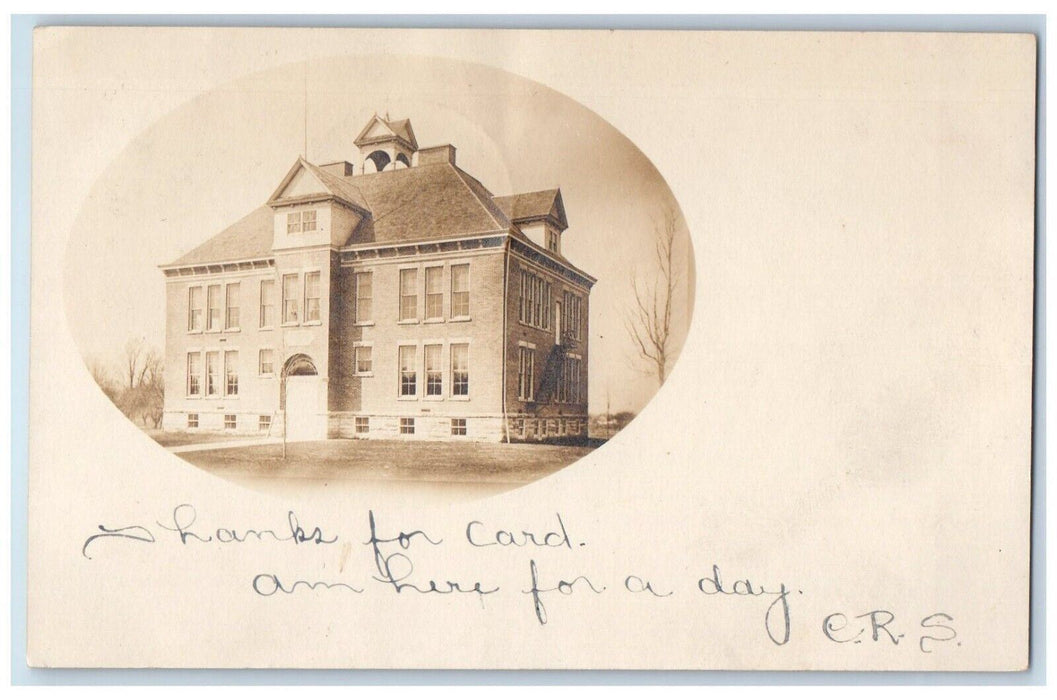 c1905 View Of School Campus Building Delevan New York NY RPPC Photo Postcard