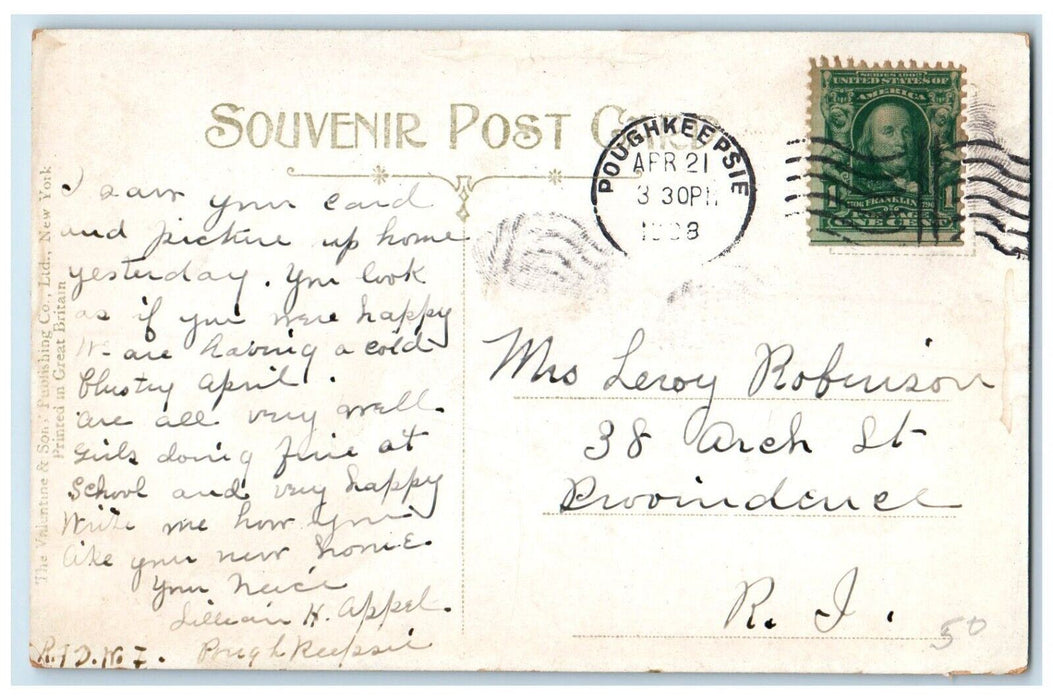 1908 Chapel Across Lake Vessar College Poughkeepsie New York NY Antique Postcard