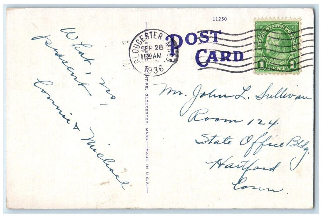 1936 The Ellery House Scene Street Gloucester Massachusetts MA Vintage Postcard