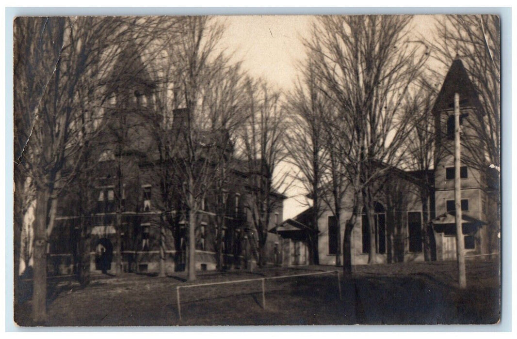 c1910's School Campus Building Cattaraugus New York NY RPPC Photo Postcard