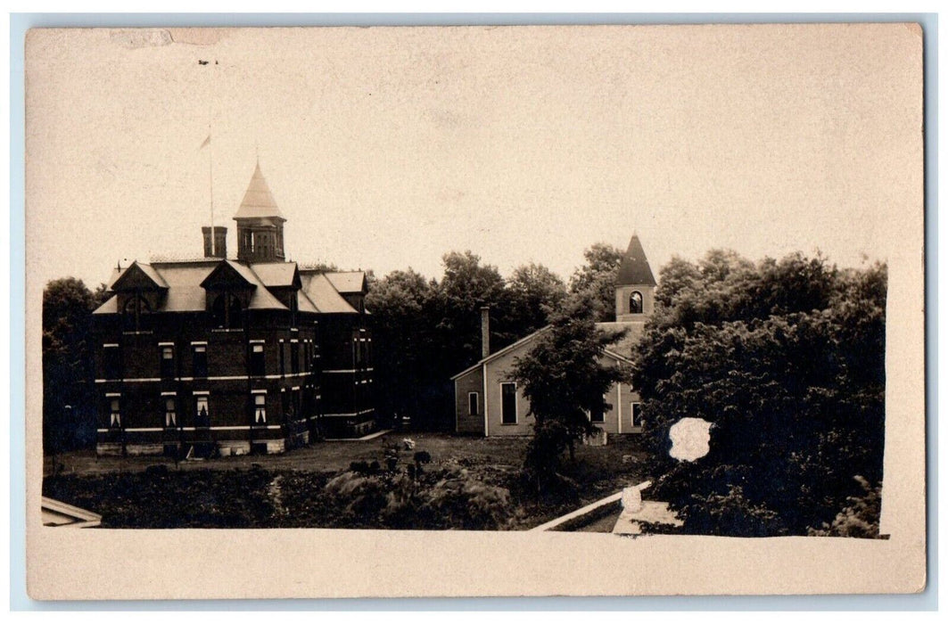 c1910's School Church Cattaraugus New York NY RPPC Photo Antique Postcard