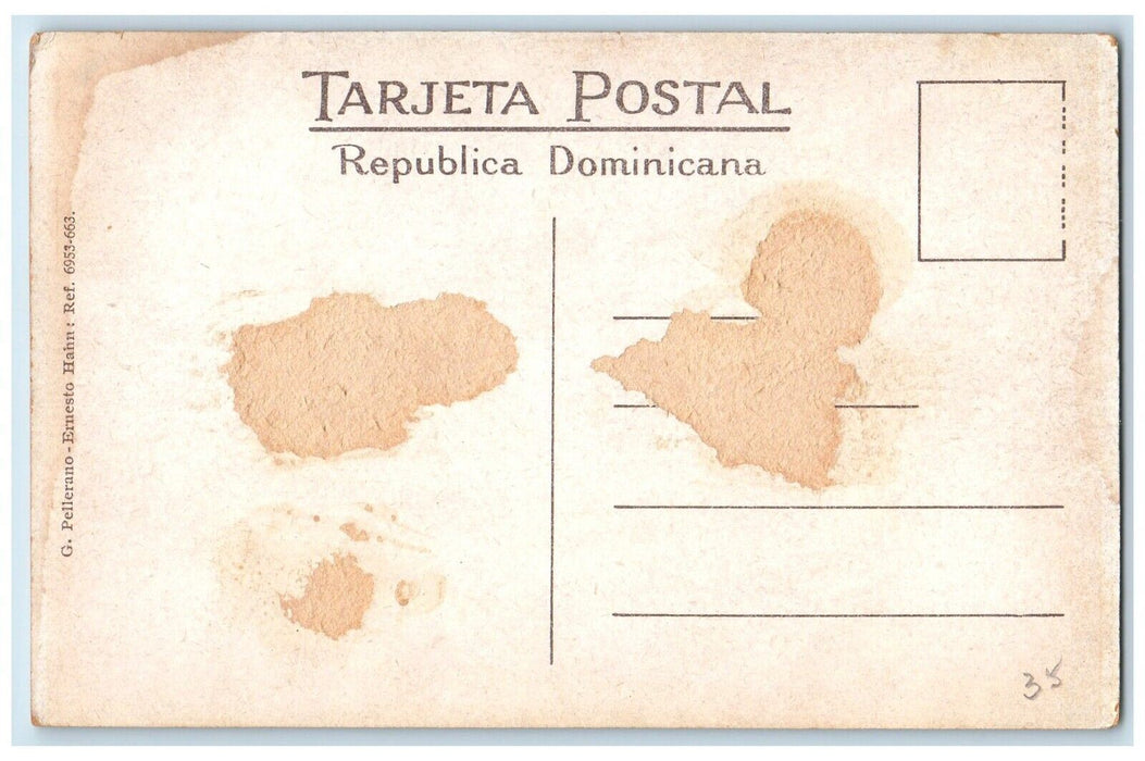 c1910's Fortaleza Ozama Sea Boat Santo Domingo Dominican Republic DR Postcard