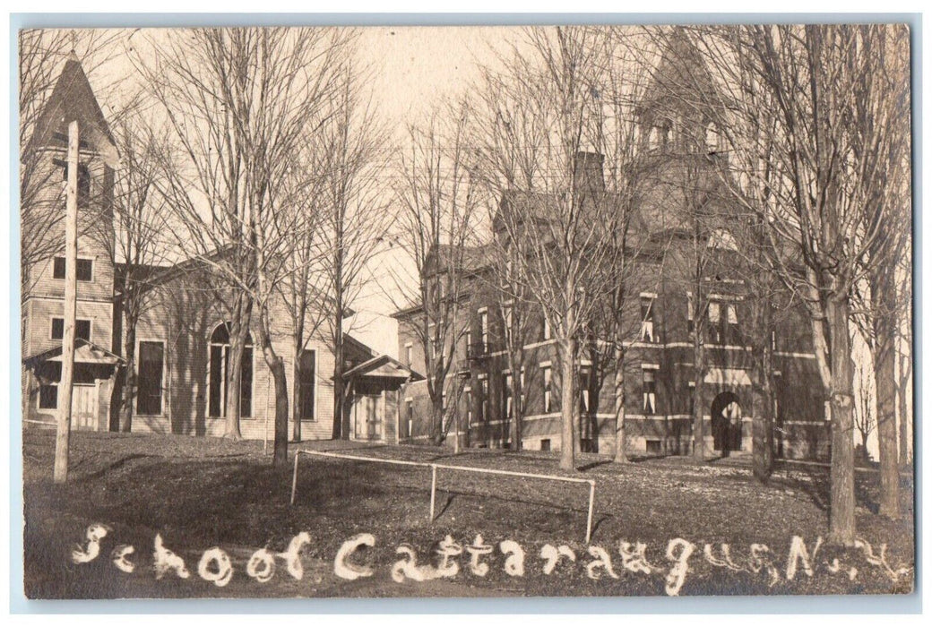 1908 School Of Cattaraugus New York NY RPPC Photo Posted Antique Postcard