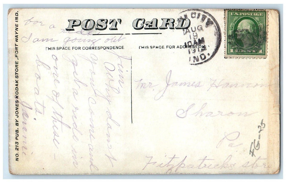 c1910's View Of Boat Landing Rome City Indiana IN Posted Antique Postcard