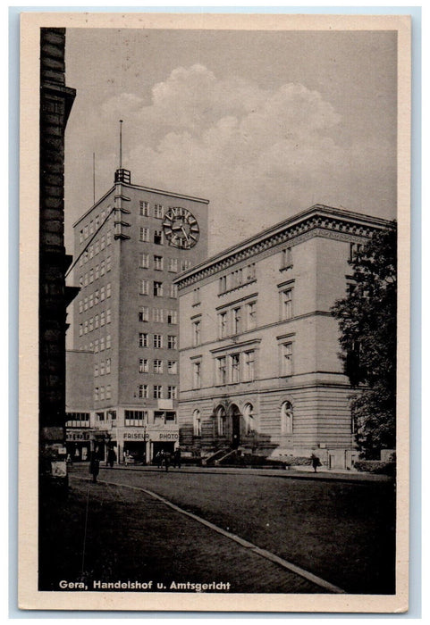 c1940's Gera Handelshof and District Court Thuringia Germany Postcard