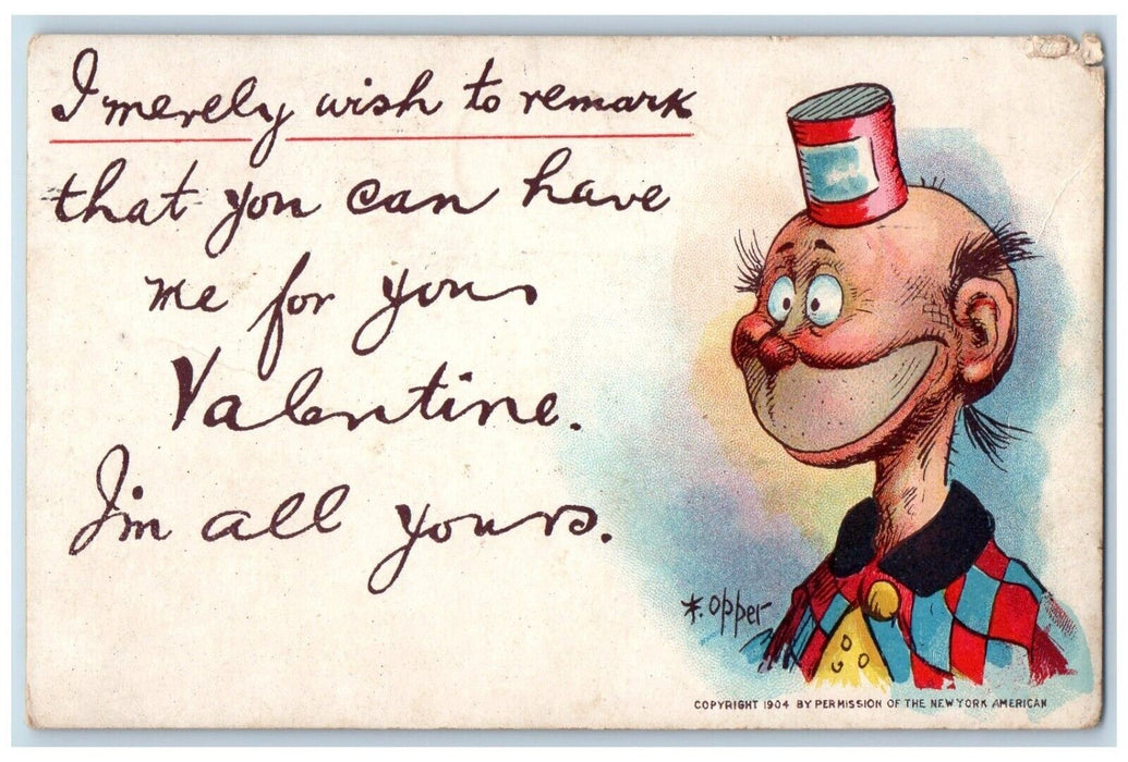 1910 Valentine Happy Hooligan Opper Brooklyn New York NY Tuck's Antique Postcard