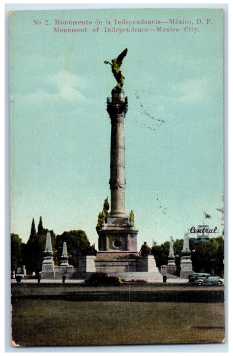 c1910 View of Monument of Independence Mexico City Antique Posted Postcard