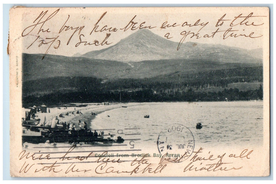1902 Mountain Boat Landing Coatfell from Brodick Bay Arran Scotland Postcard