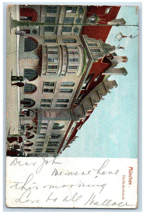 c1905 View of Hofbrauhaus Munchen (Munich) Germany Antique Posted Postcard
