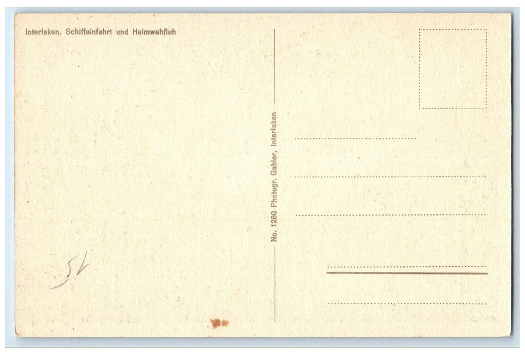 c1960's Schiffeinfahrt und Heimwehfluh Interlaken Switzerland Unposted Postcard