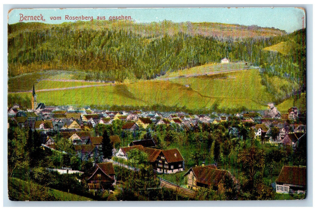 c1910 View from the Rosenberg Berneck Switzerland Unposted Antique Postcard