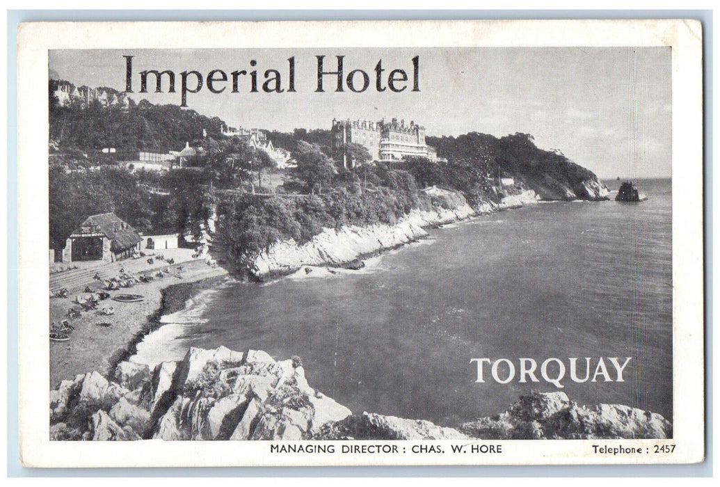 c1920's Chas Hore Managing Director Imperial Hotel Torquay England Postcard