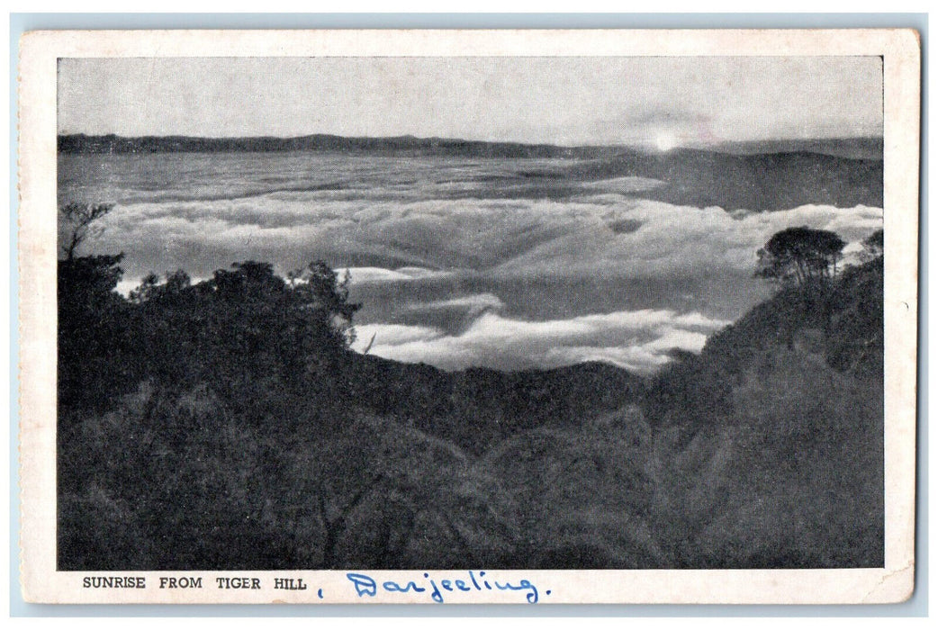 c1920's Sunrise from Tiger Hill Darjeeling India Unposted Antique Postcard