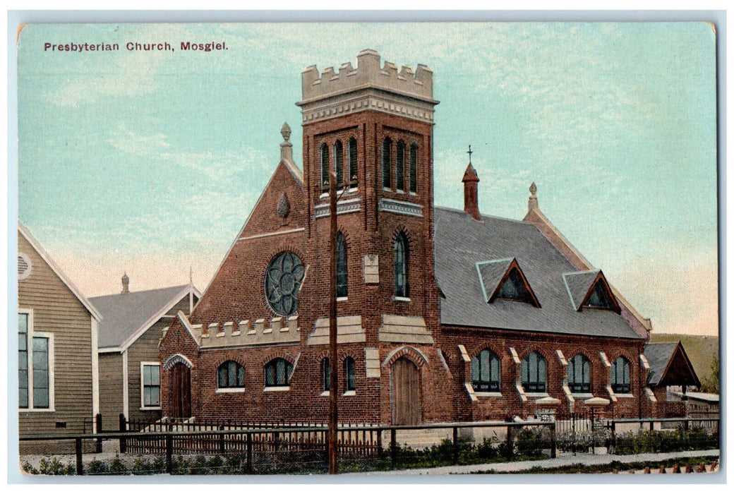 c1910 Presbyterian Church Mosgiel Mosgiel New Zealand Antique Postcard