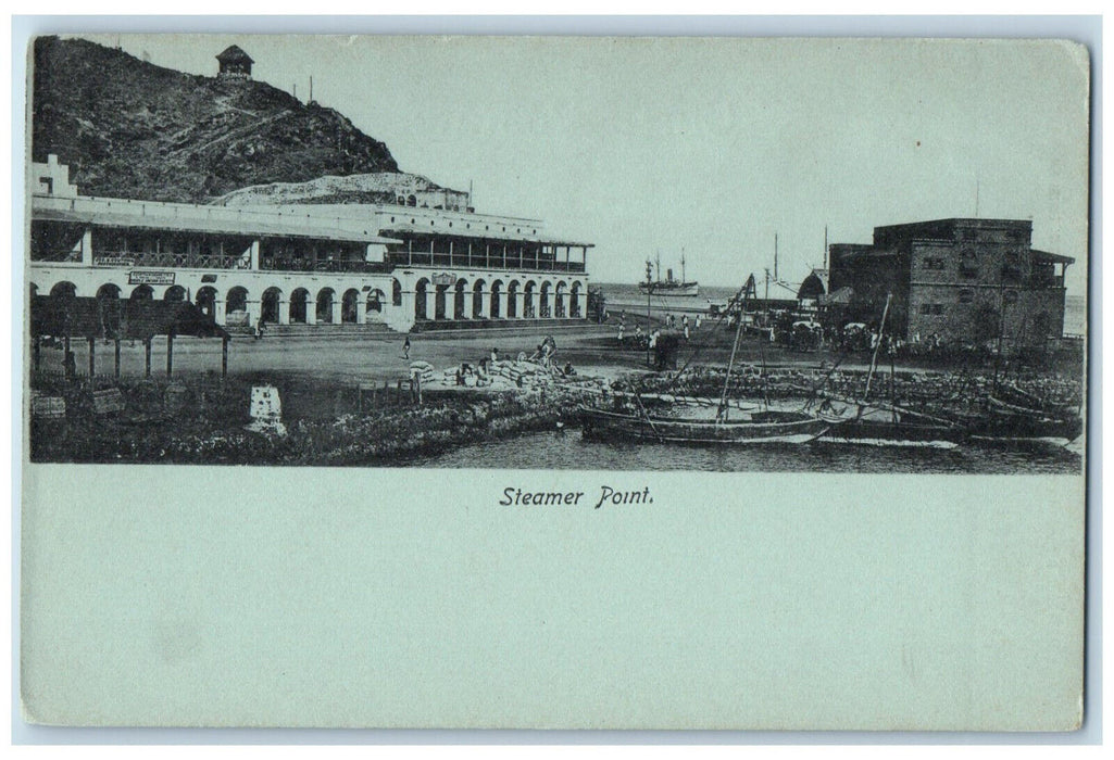 c1905 Scene of Boat in Landing Steamer Point Egypt Antique Postcard