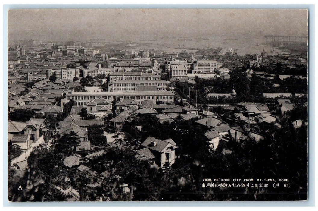 c1905 View of Kobe City from Mt. Suwa Kobe Japan Unposted Antique Postcard