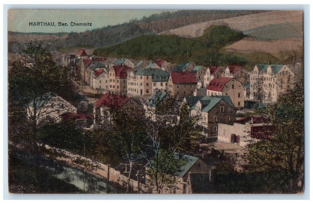 c1910 View of Houses Bez Chemnitz Harthau Chemnitz Germany Antique Postcard