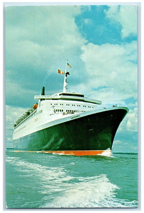 1973 Cunard Queen Elizabeth 2 Cruise Ship Southampton South Carolina SC Postcard