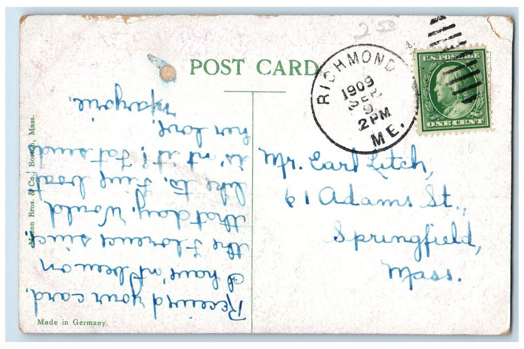 1909 Steamboat Landing Dock Dresden Richmond Maine ME Vintage Antique Postcard