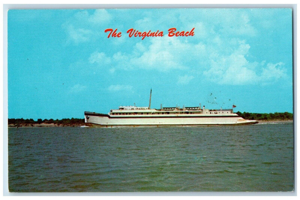 c1960 Scenic View Virginia Beach Automobile Passenger Ferry Vintage VA Postcard