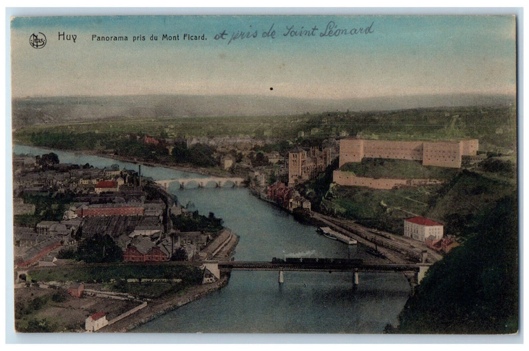 c1910 Panorama Taken From Mont Picard Huy Belgium Unposted Postcard