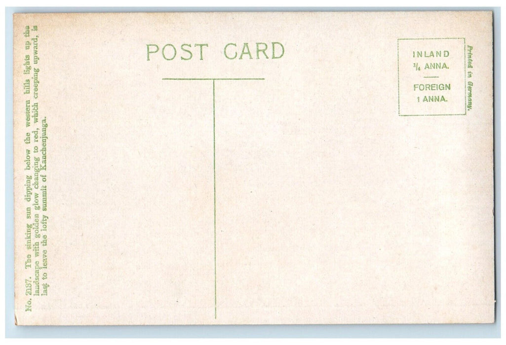 c1910's Sunset On Karchenjunga & Kabru Darjeeling India Antique Postcard