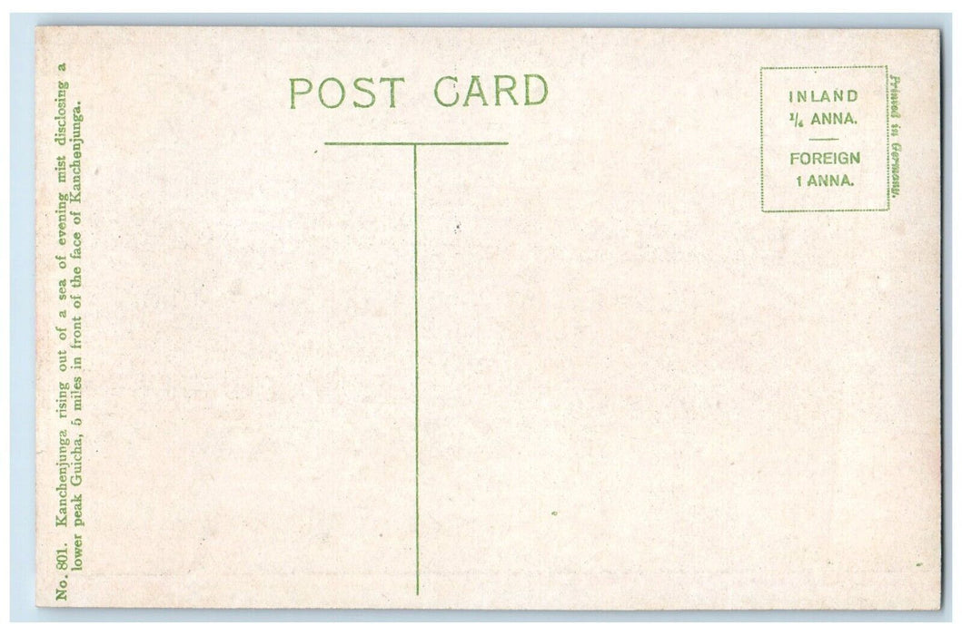 c1910's View Of Sunset On Range Topiary Plants Darjeeling India Antique Postcard
