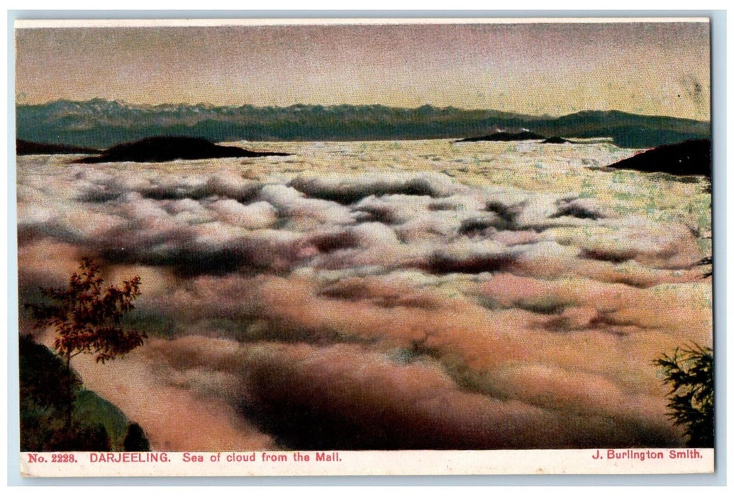 c1910's Sea Of Cloud From The Mall Darjeeling India Unposted Antique Postcard