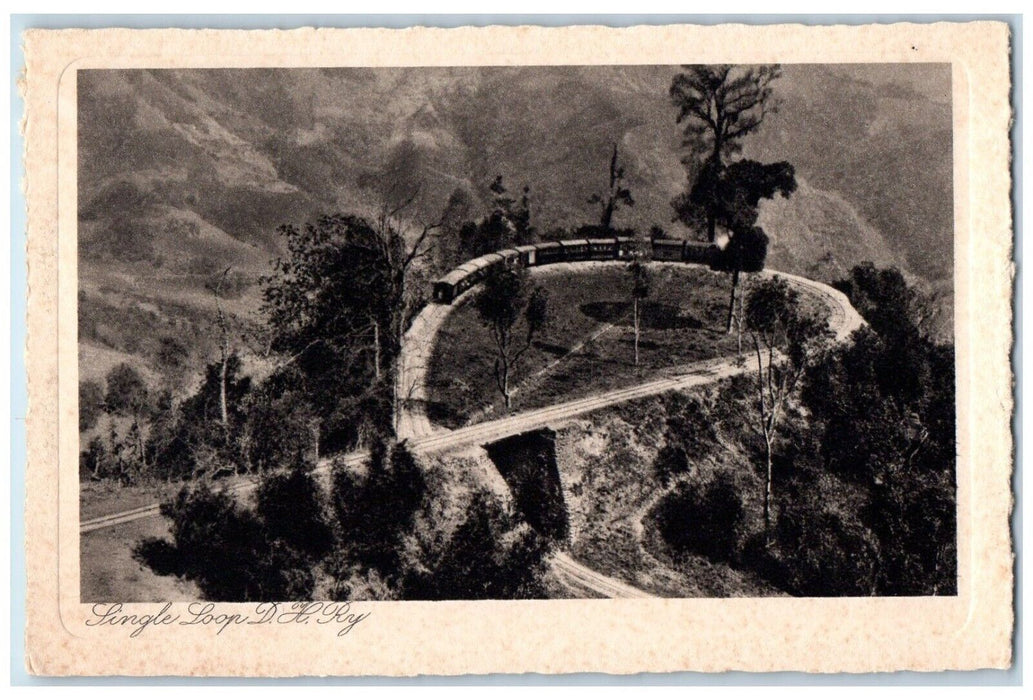 Single Loop DH Railway Mail Train Above Tindharia Darjeeling India Postcard