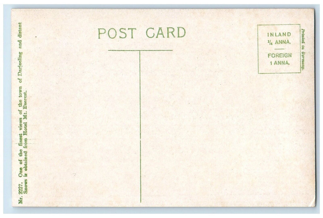 c1910's Birds Eye View From Hotel Mt. Everest Darjeeling India Antique Postcard