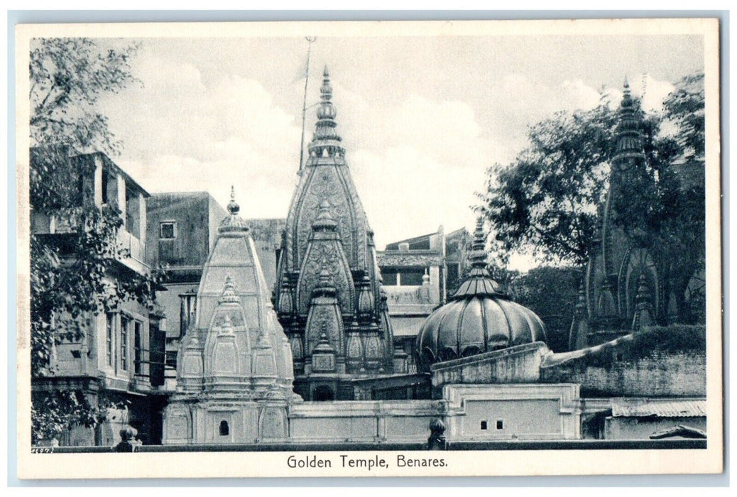 c1910's Golden Temple Towers Covered With Gold Benares India Antique Postcard