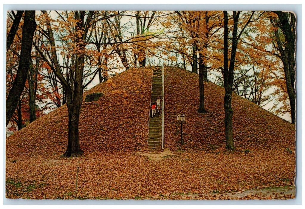 c1960 Mound Cemetery Conus Prehistoric Mound Cemetery Marietta Ohio OH Postcard