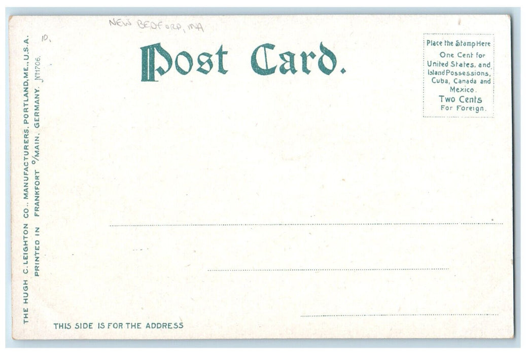 c1905 Sperm Whaling Capture Canoe Paddle New Bedford Massachusetts MA Postcard