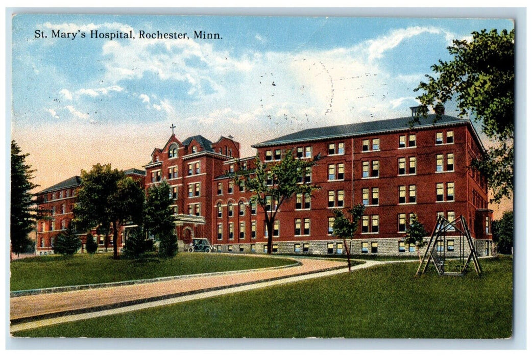 1916 Rear View St Mary Hospital Building Rochester Minnesota MN Vintage Postcard