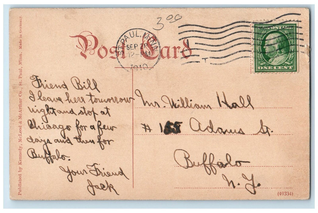 1910 Boat Landing Depot Harbor Passenger Ferry St. Paul Minnesota MN Postcard