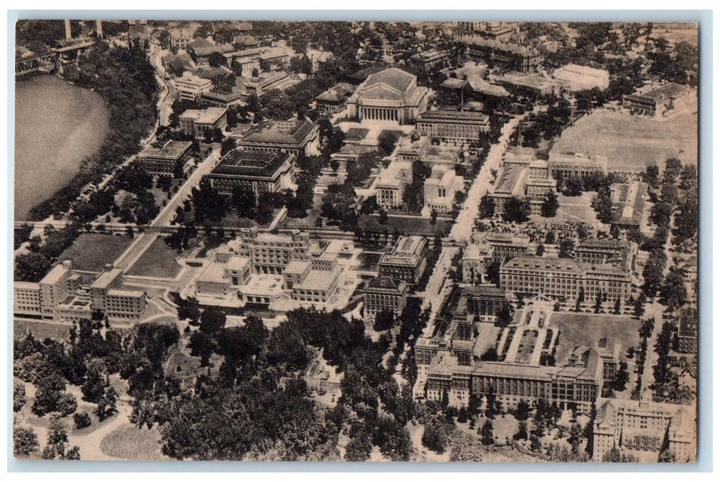 c1950's University Of Minnesota Campus Aerial View Lake Minneapolis MN Postcard